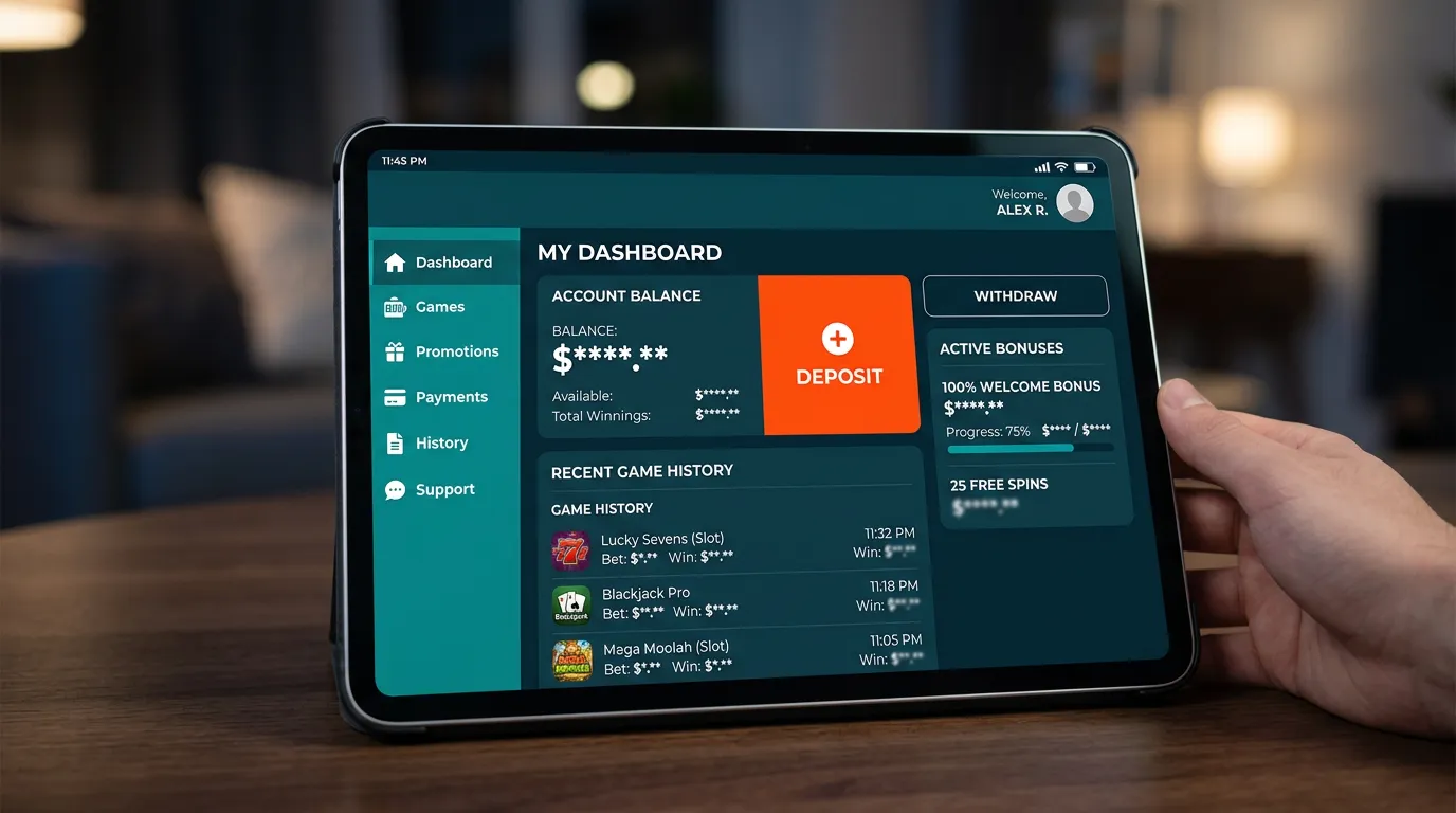 Golisimo casino player account dashboard after registration
