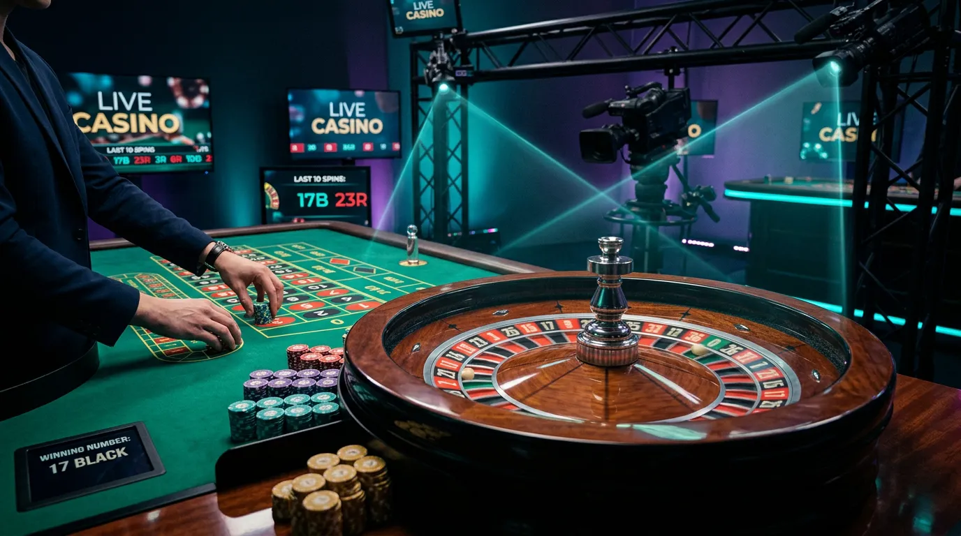 Golisimo live dealer casino studio with professional croupiers